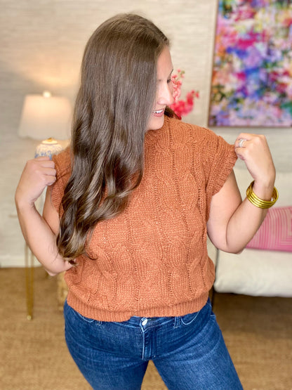 The Capped Cable Sweater in 3 Colors/AS