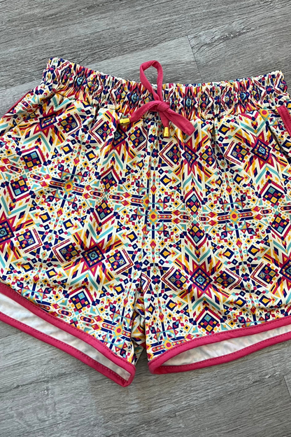 Let's Go West Aztec Drawstring Everyday Shorts