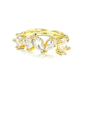 Mixed Cut CZ Ring