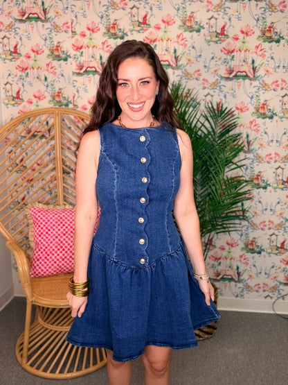 The Gold Button Gia Dress