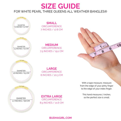 White Pearl Three Queens Budha Bangles