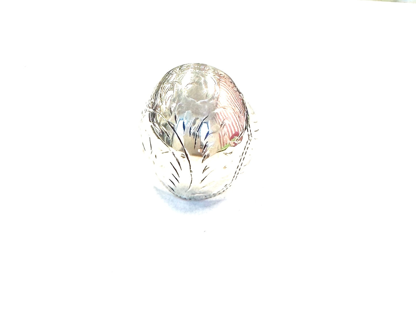 Sterling Ring-Etched Dome