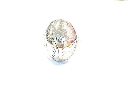 Sterling Ring-Etched Dome