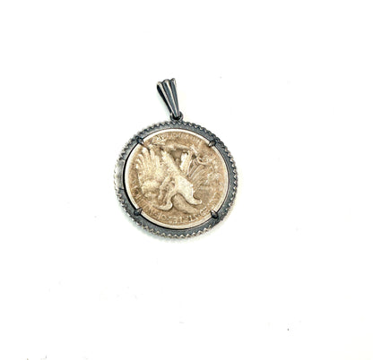 German Silver Half Dollar Pendant