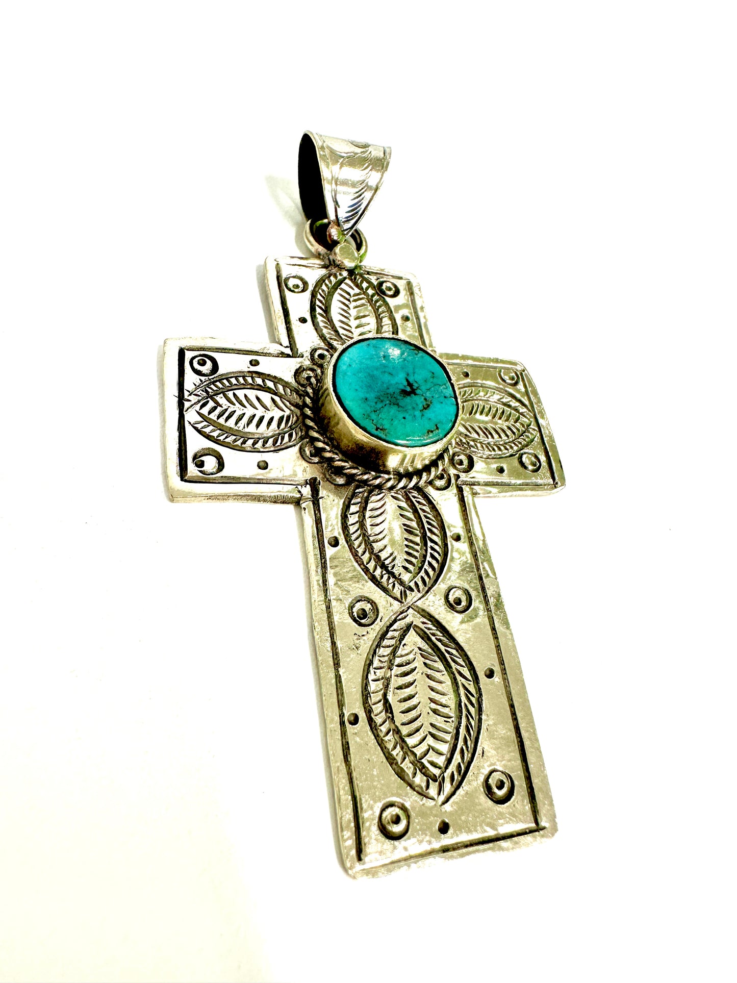 The Cross with Center Stone Pendant