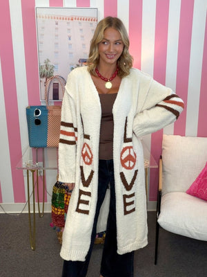 The Snuggle Up Cardigan in Powder Cream