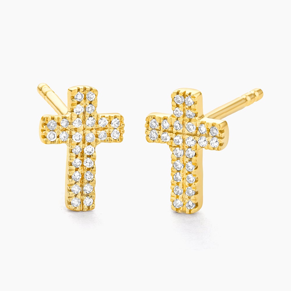 ES Small Cross Stud Earrings