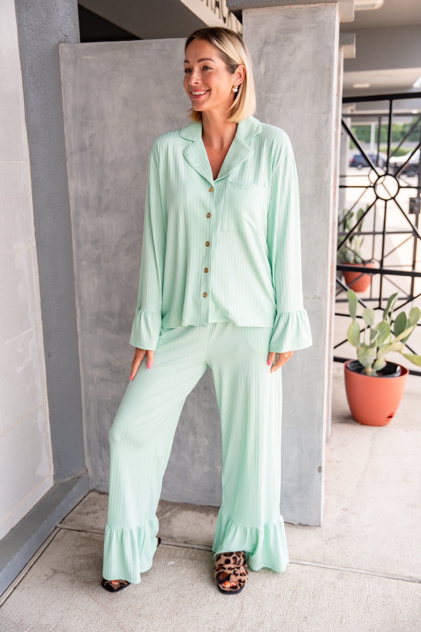 The Buckley Maggie Ruffle Set in Mint