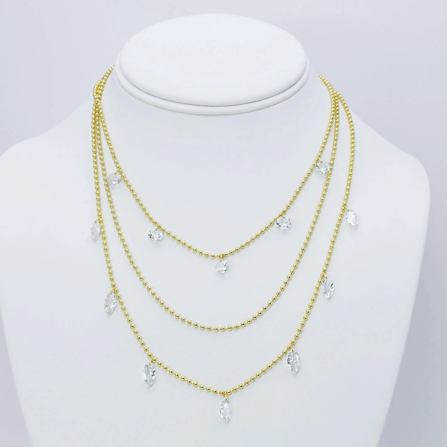 The STEAL Crystal Cascade Layer Necklace