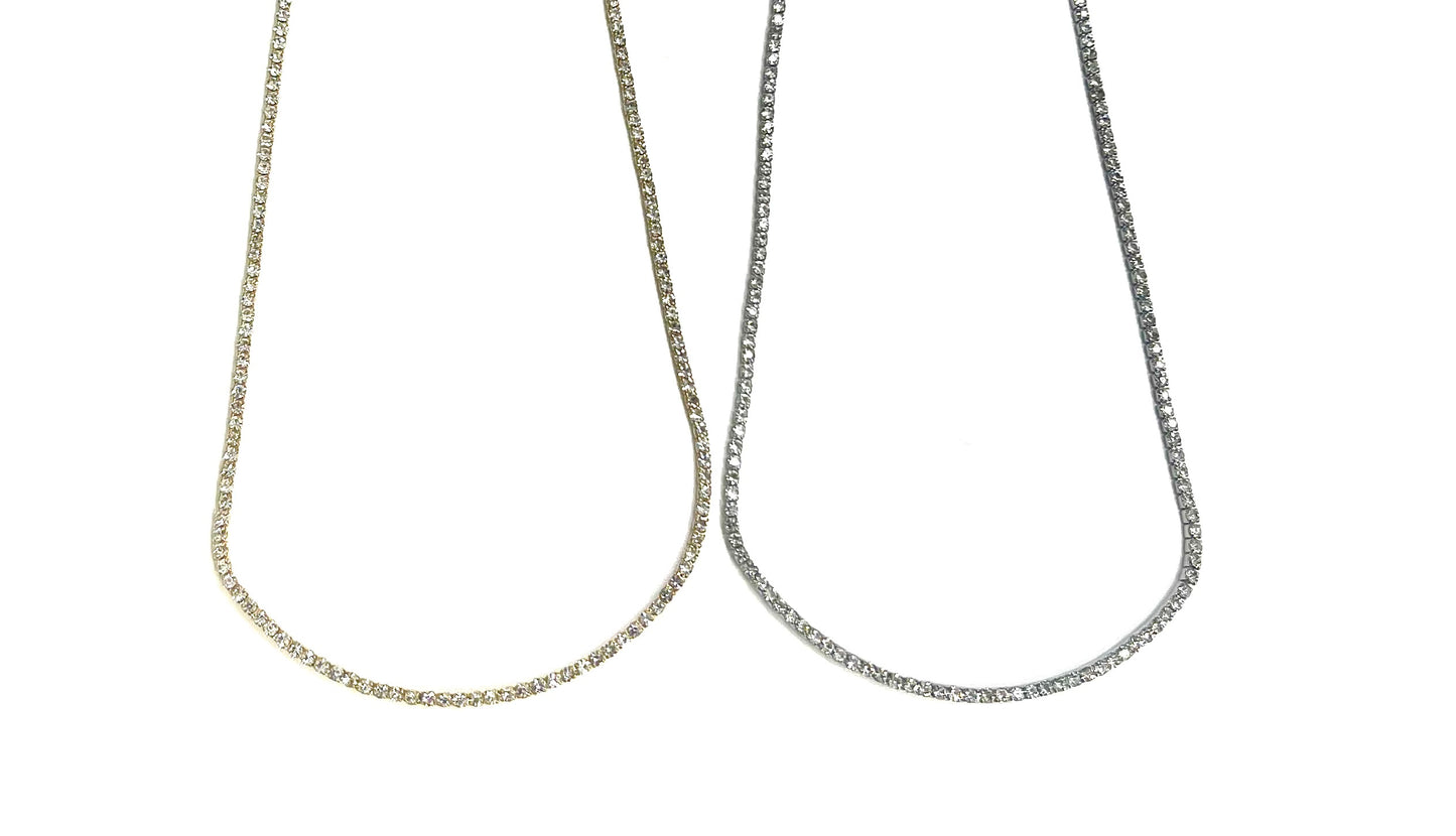 The Curved Tennis Necklace-2 Options