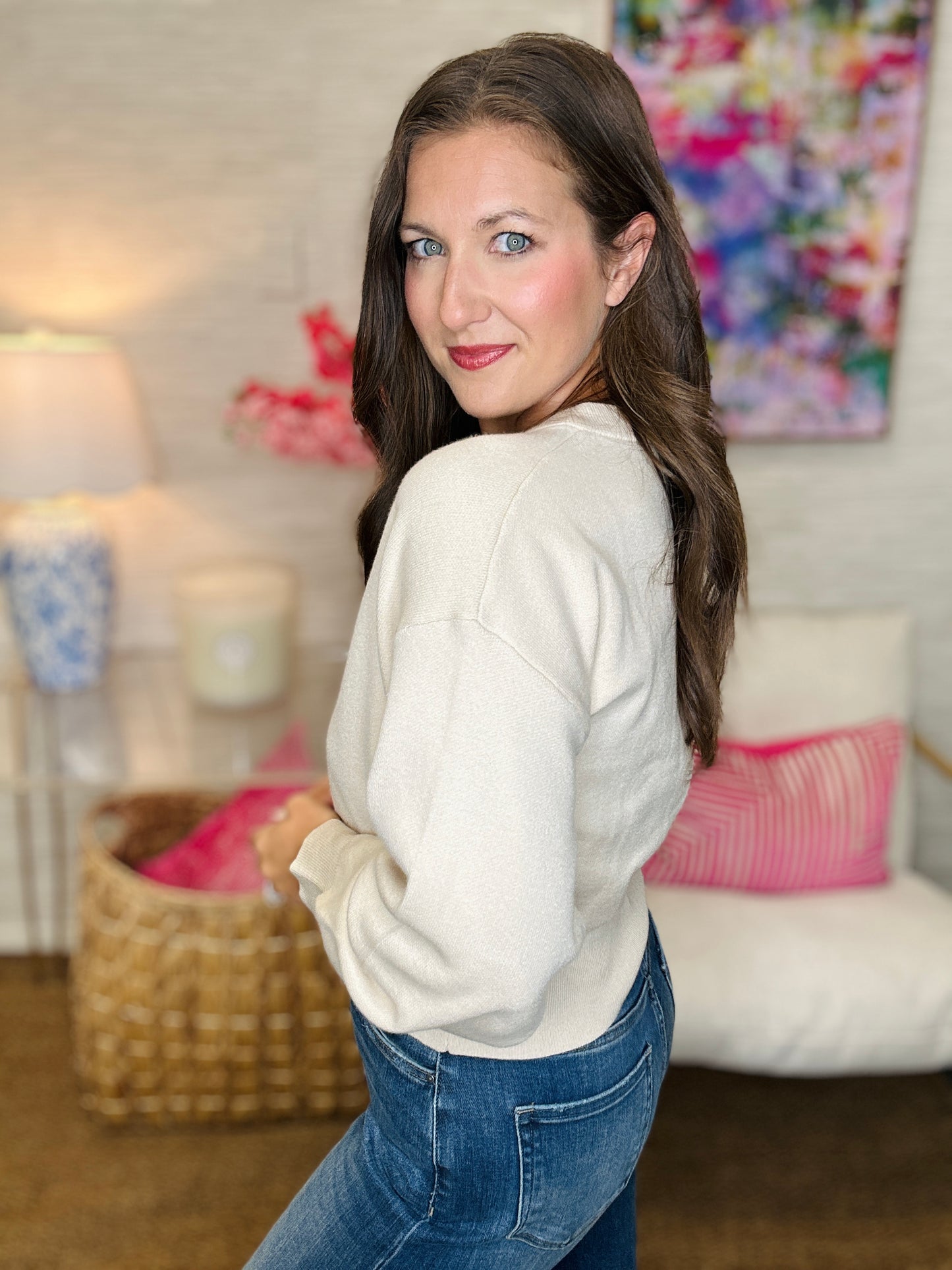 The Rose Button Sweater in 2 Colors