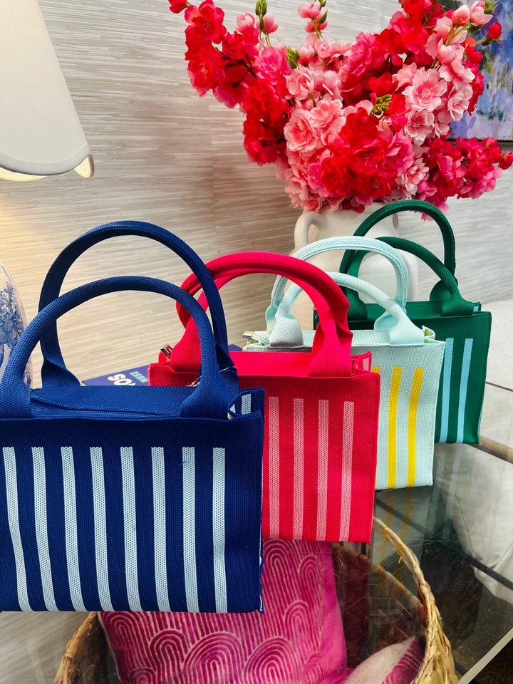 Striped Structured Mini Tote-4 Colors