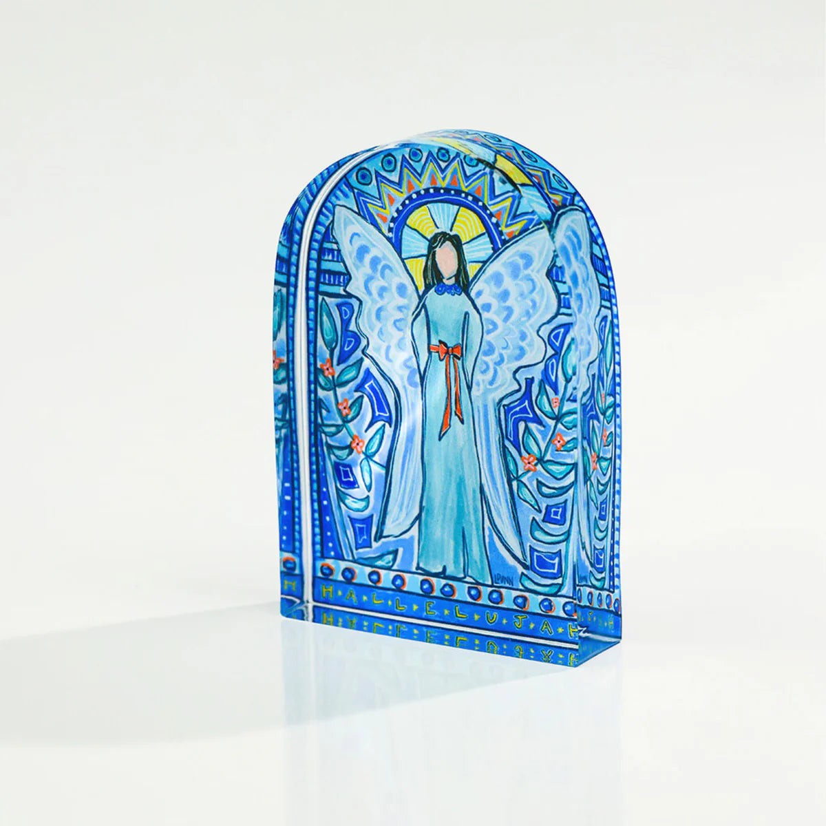 Blue Stained Glass Acrylic Angel