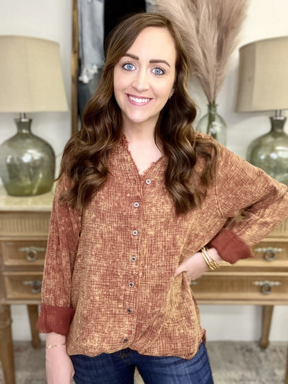 The Wrinkled Gauze Top-3 Colors