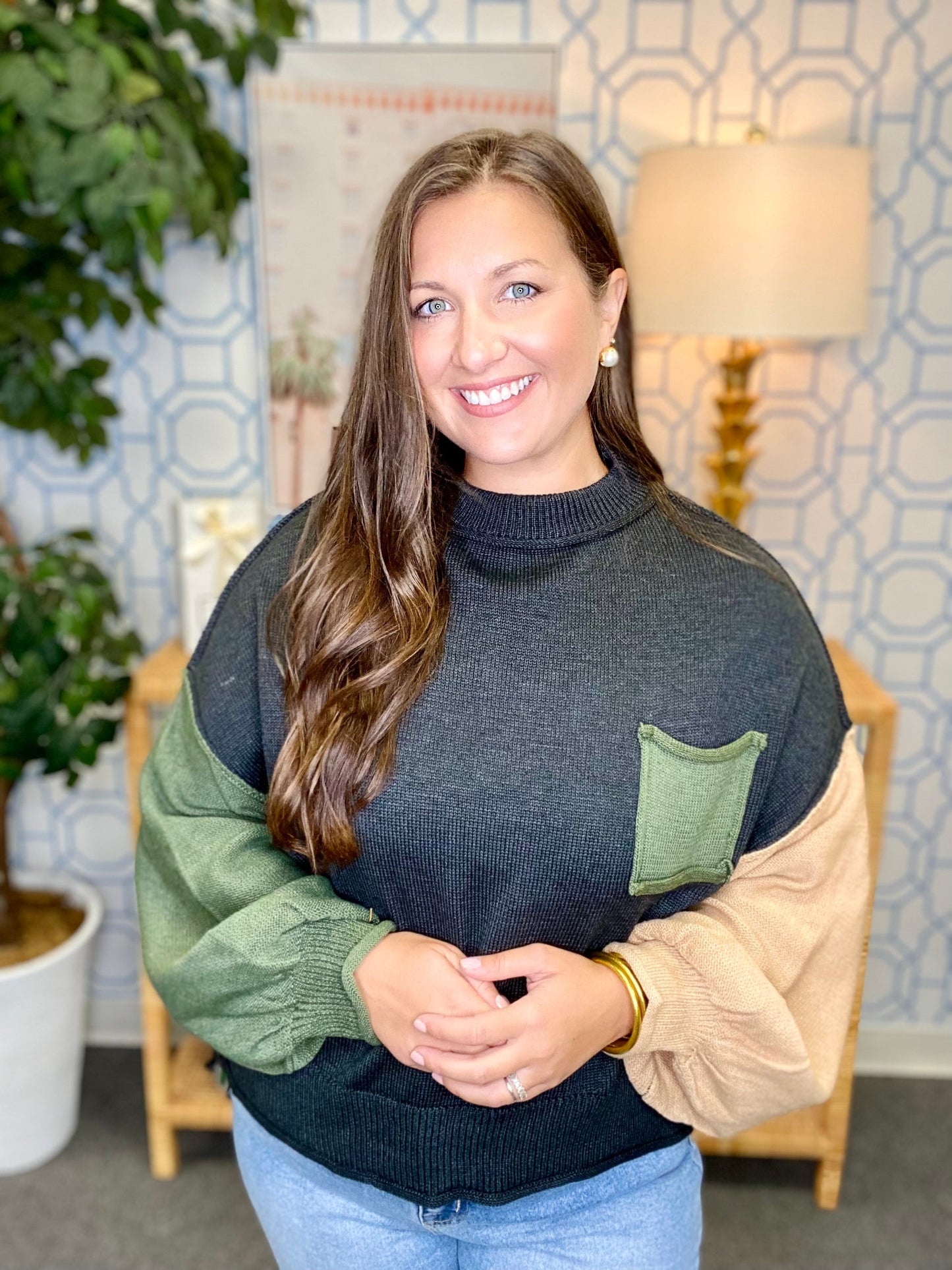 The Peppy Block Sweater-2 Colors