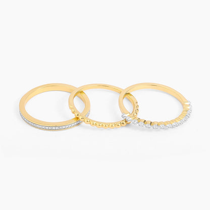 ES Diamonds and Bubbles of Gold Stackable Ring