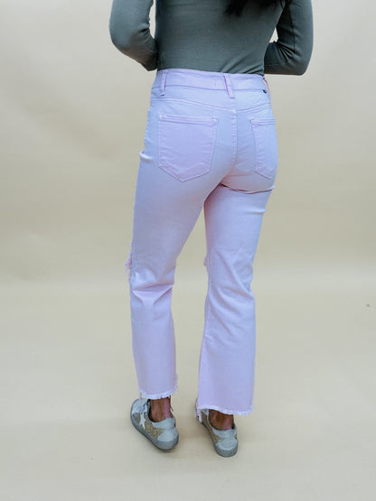 The Risen Straight Jeans in Light Pink-AS