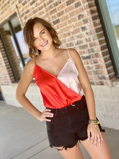 The Blair Bodysuit in Red