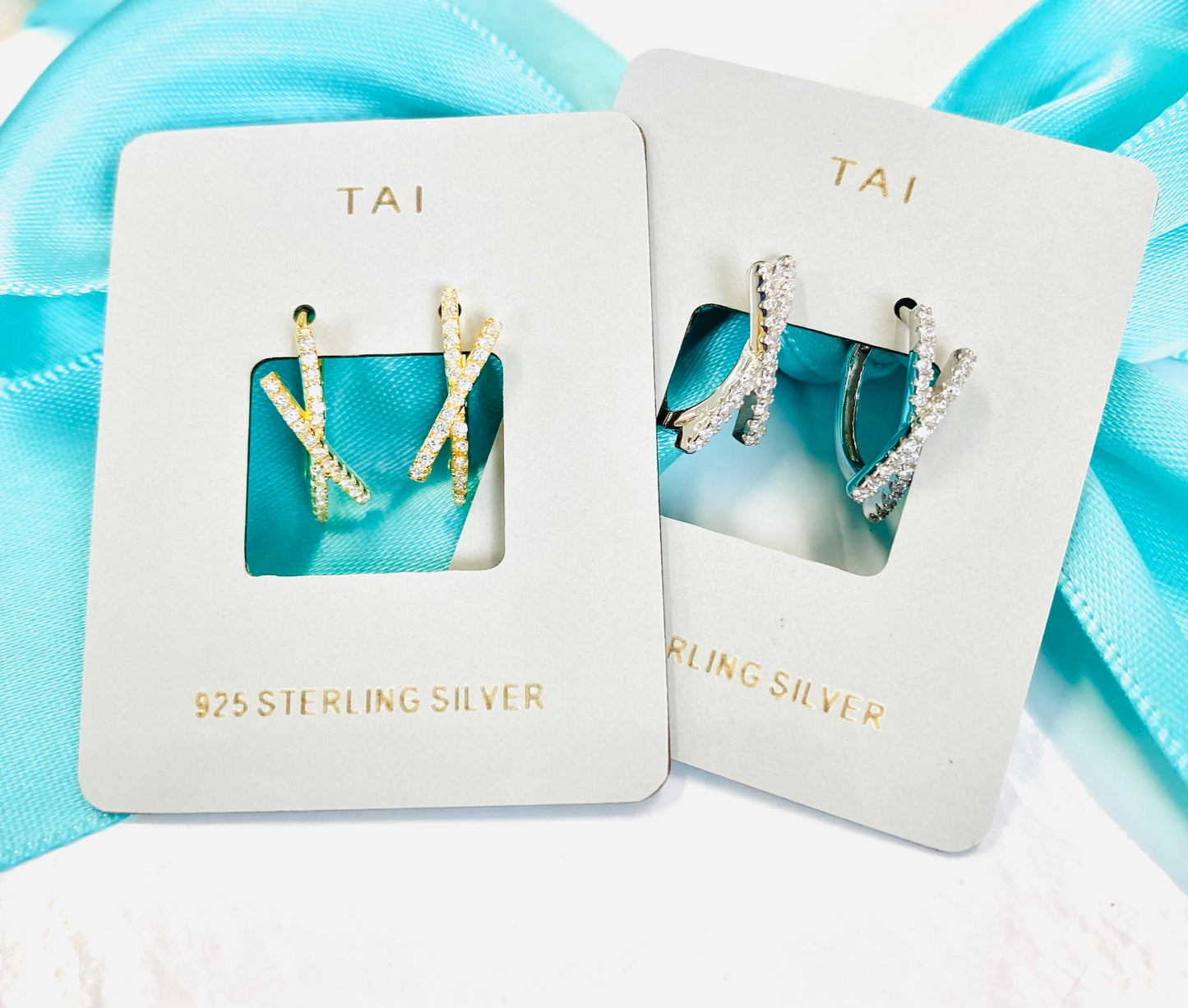 The Tai Crossed CZ Studs