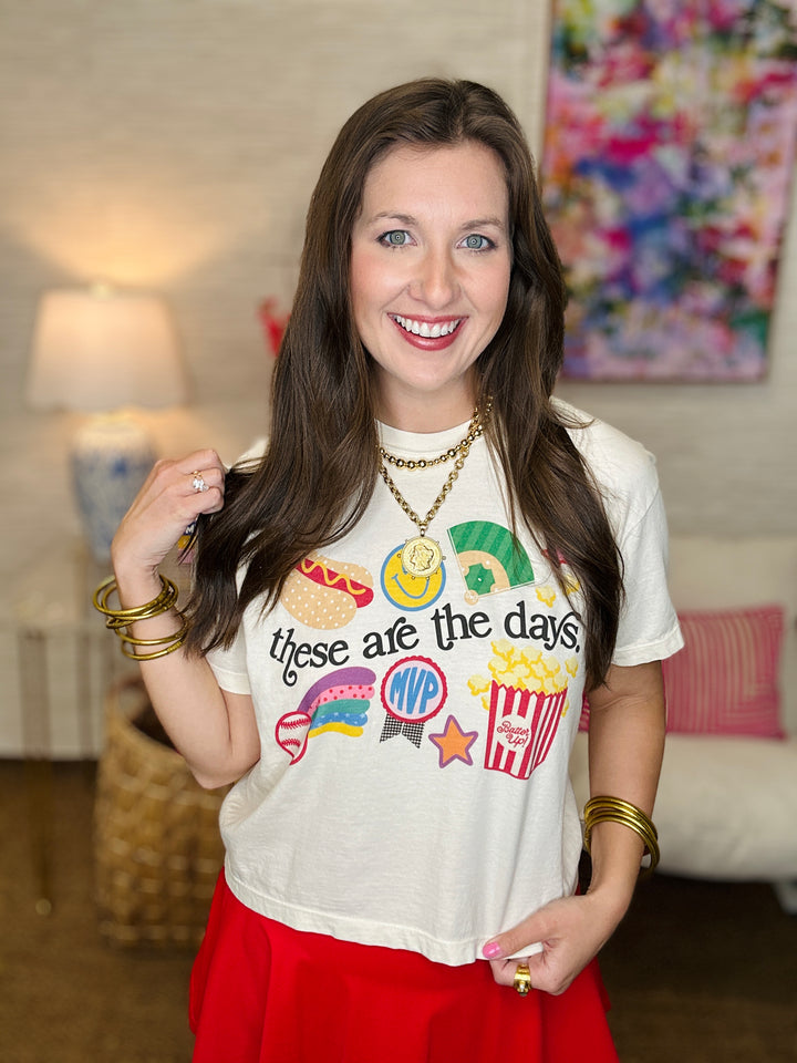 Baseball These are the Days Crop Tee