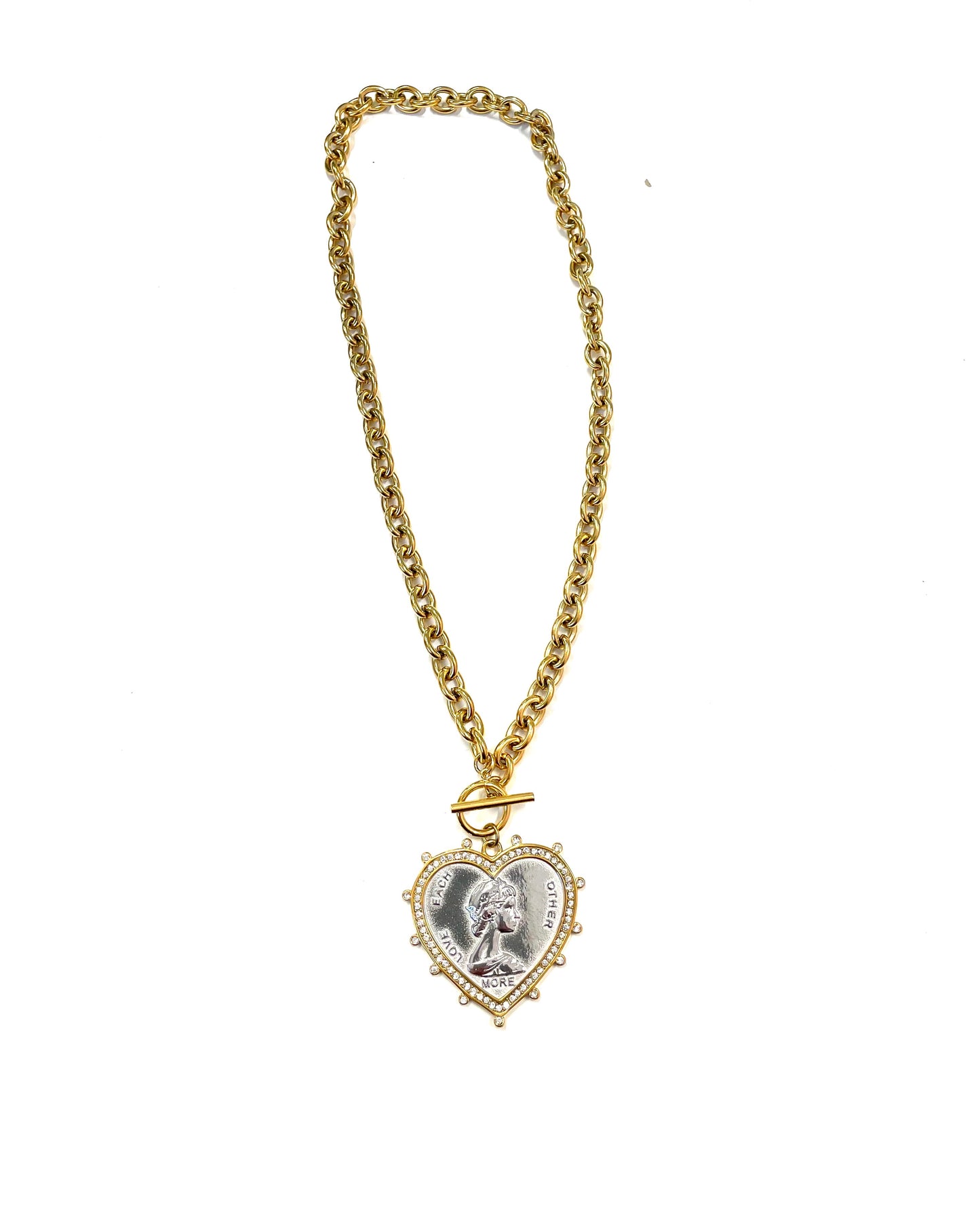 Waterproof Coin Heart Necklaces