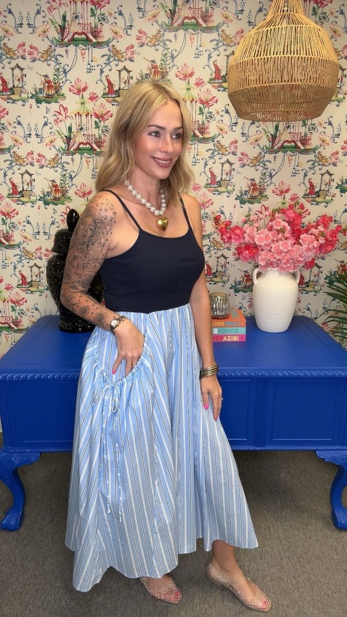 The Ribbed Blue Midi