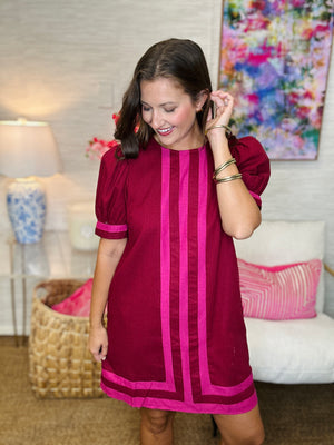 The Caprock Dress in Burgundy
