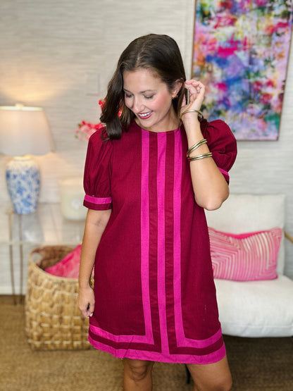 The Caprock Dress in Burgundy