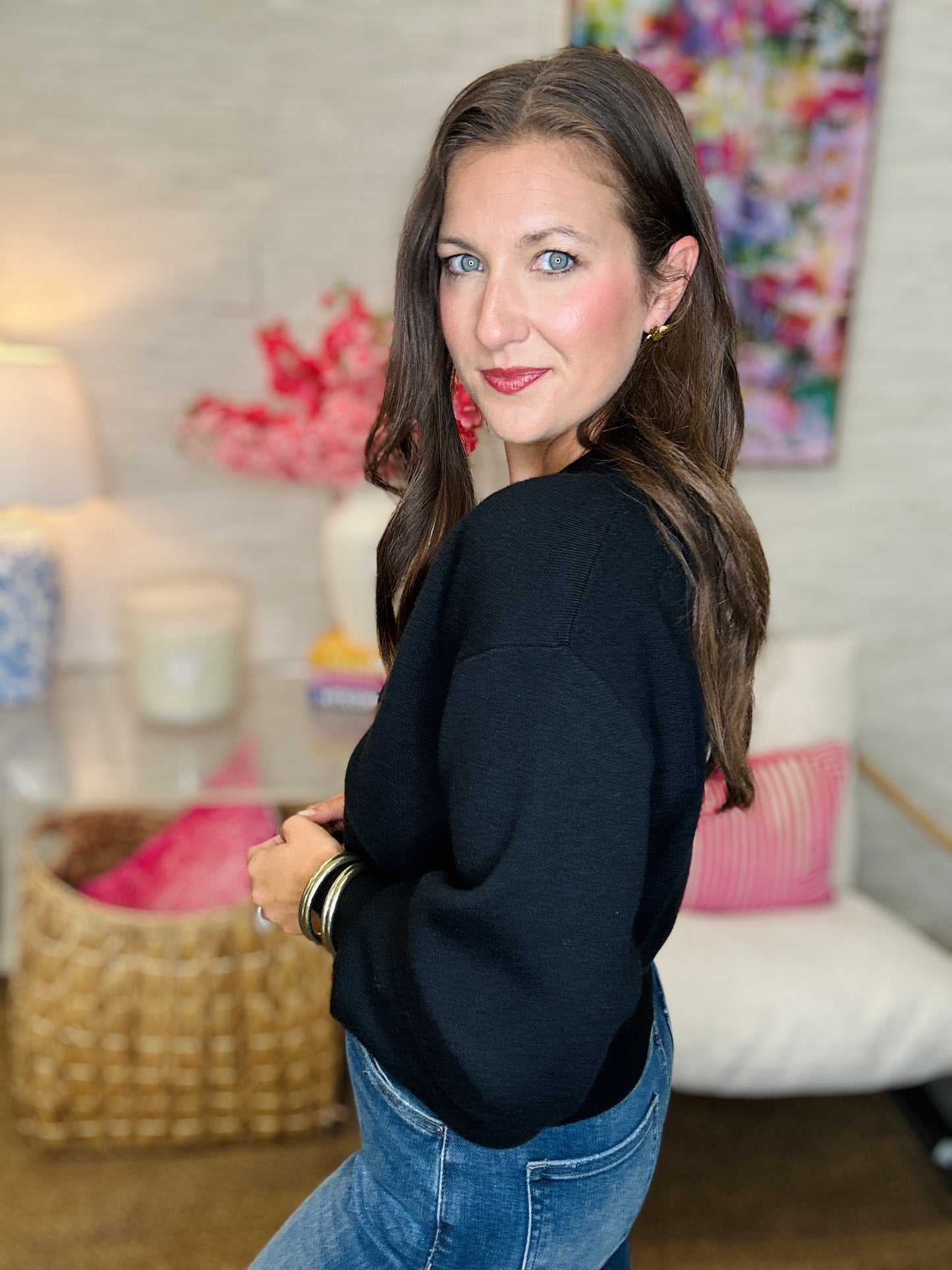 The Rose Button Sweater in 2 Colors