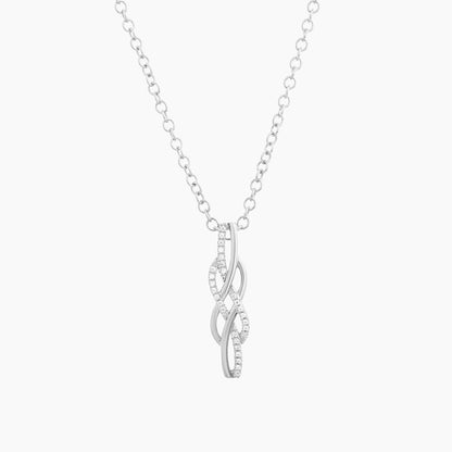 ES Diamonds and Gold Intertwined Pendant Necklace