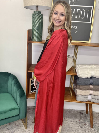 The Satin Bubble Sleeve Duster - 3 Colors