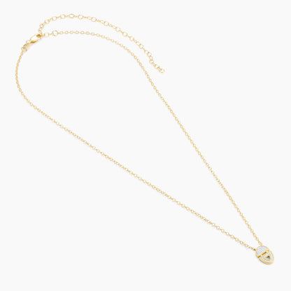 ES Half-Full Oval Pendant Necklace