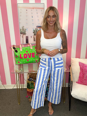 The Colette Pants in Blue Stripe