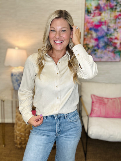 The Faux Suede Top
