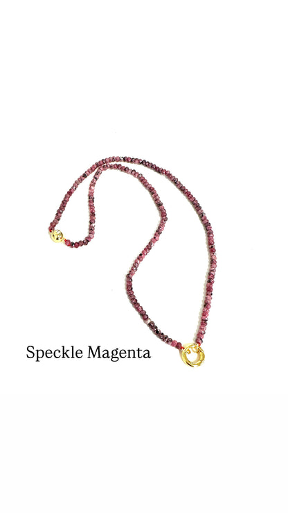 Agate Bead Magic Charm Bar Necklace-18"