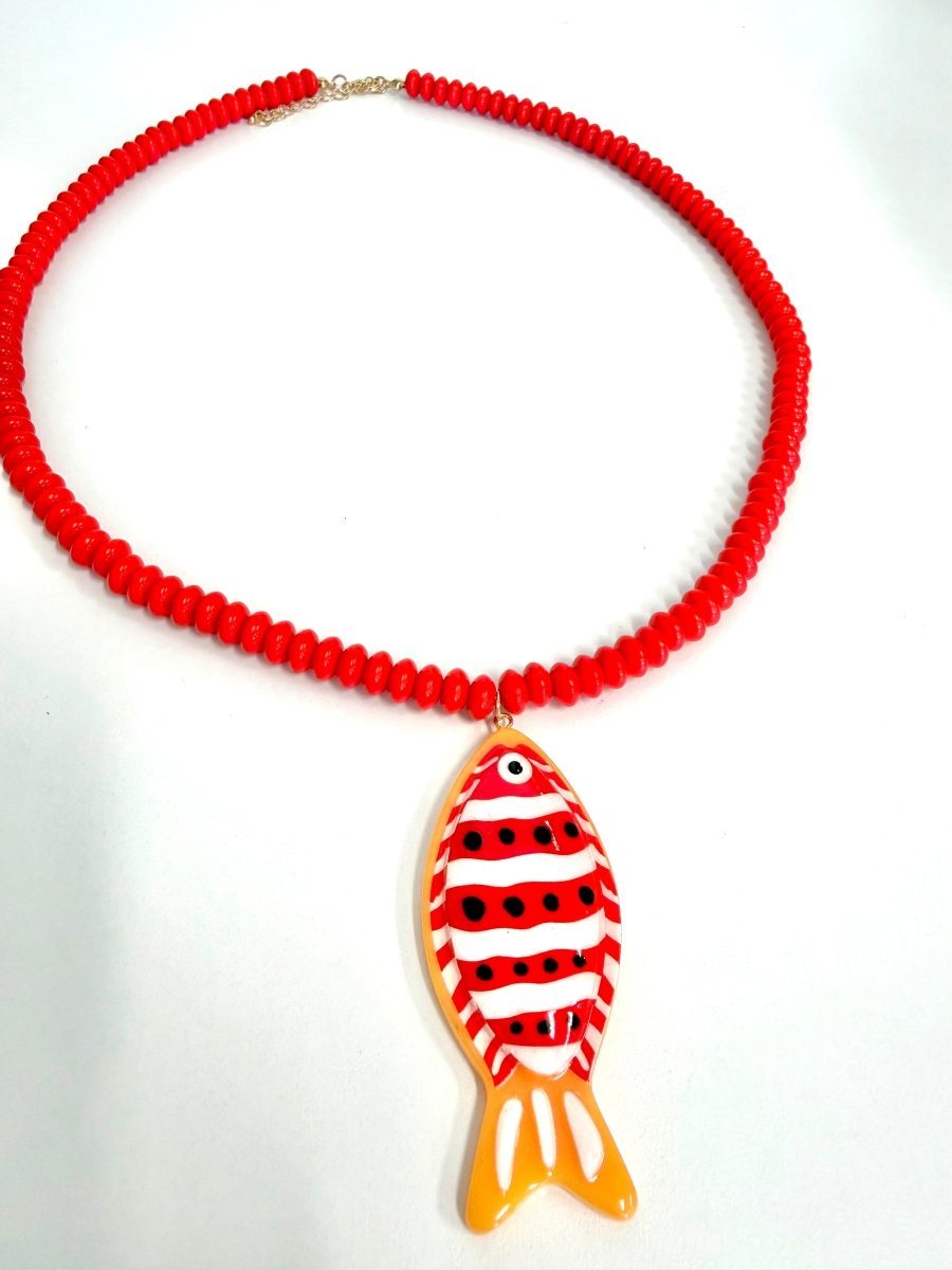 The Fish on the Hook Necklace- 4 Colors