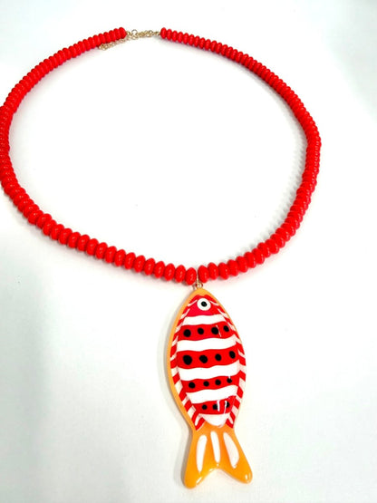 The Fish on the Hook Necklace- 4 Colors