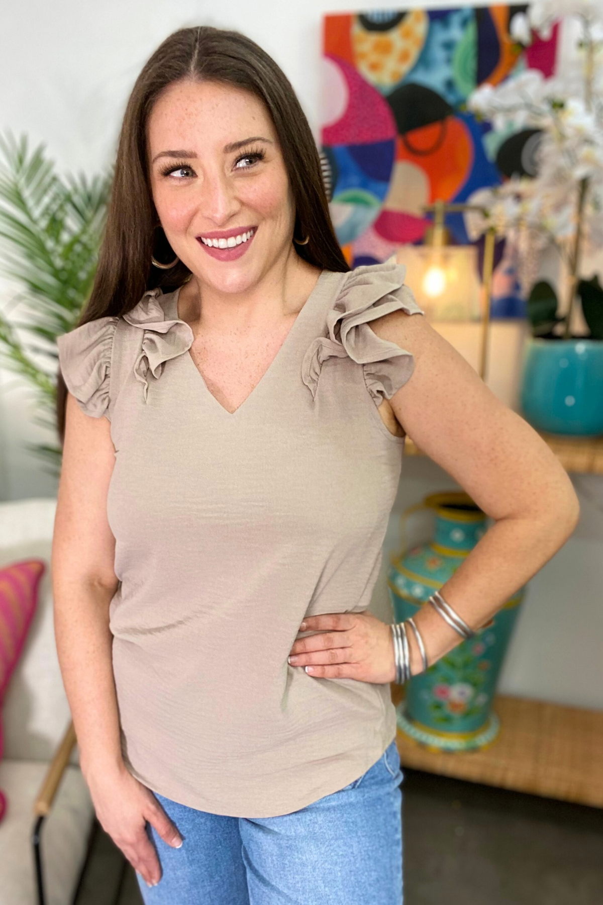 The STEAL Cherry Ruffle Top - 8 Colors