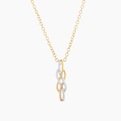 ES Diamonds and Gold Intertwined Pendant Necklace