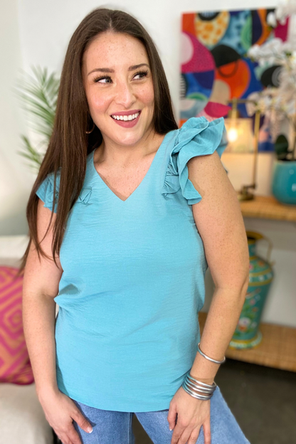 The STEAL Cherry Ruffle Top - 8 Colors