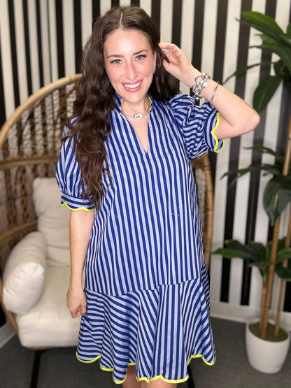 The Drops Dress in Navy