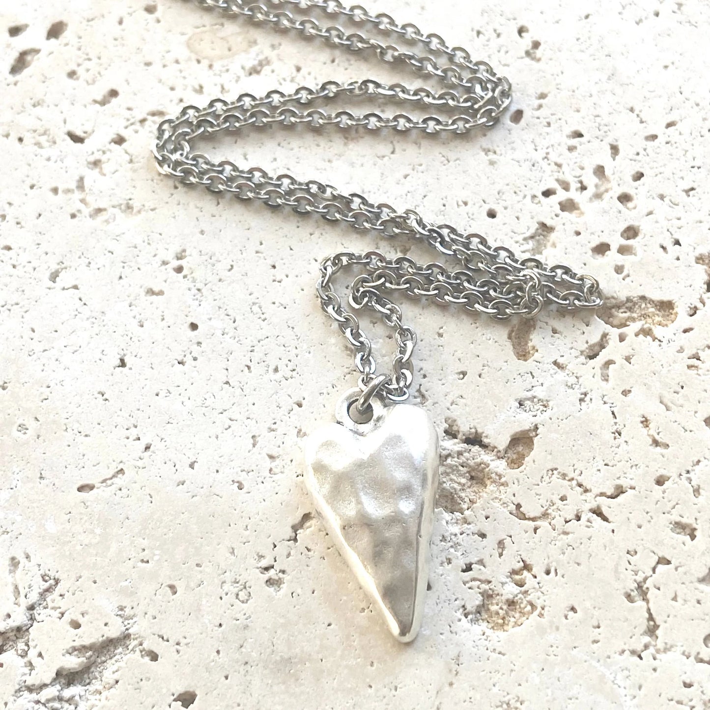 The Little Hammered Heart Necklace