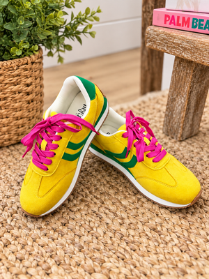 Kickoff Sneakers in Yellow Green Combo