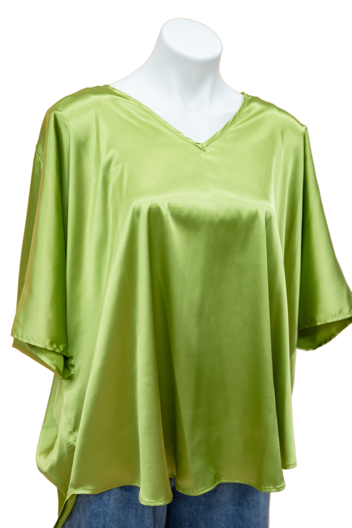 The Solid Satin Poncho Top-2 Colors