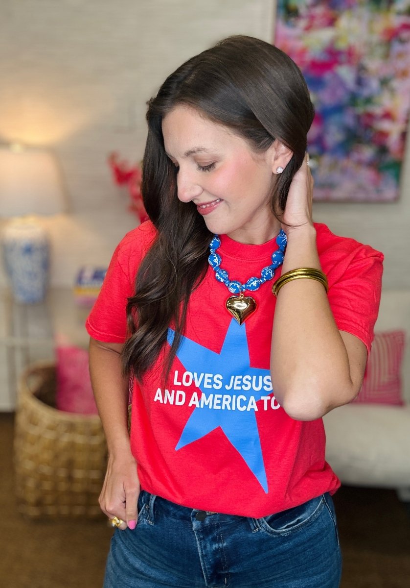 Red, White & America Too Tee