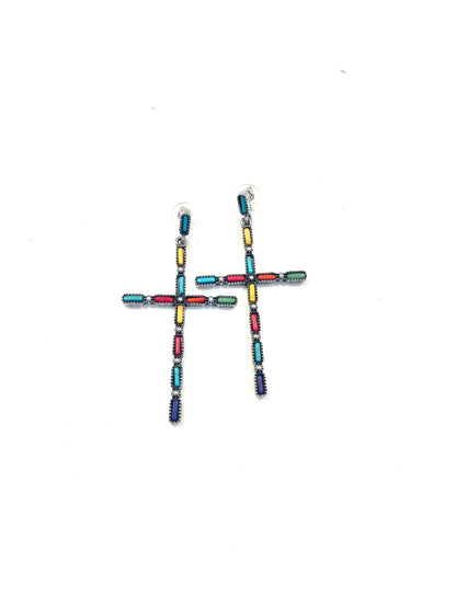 The Thin Cross Earrings- 3 Colors