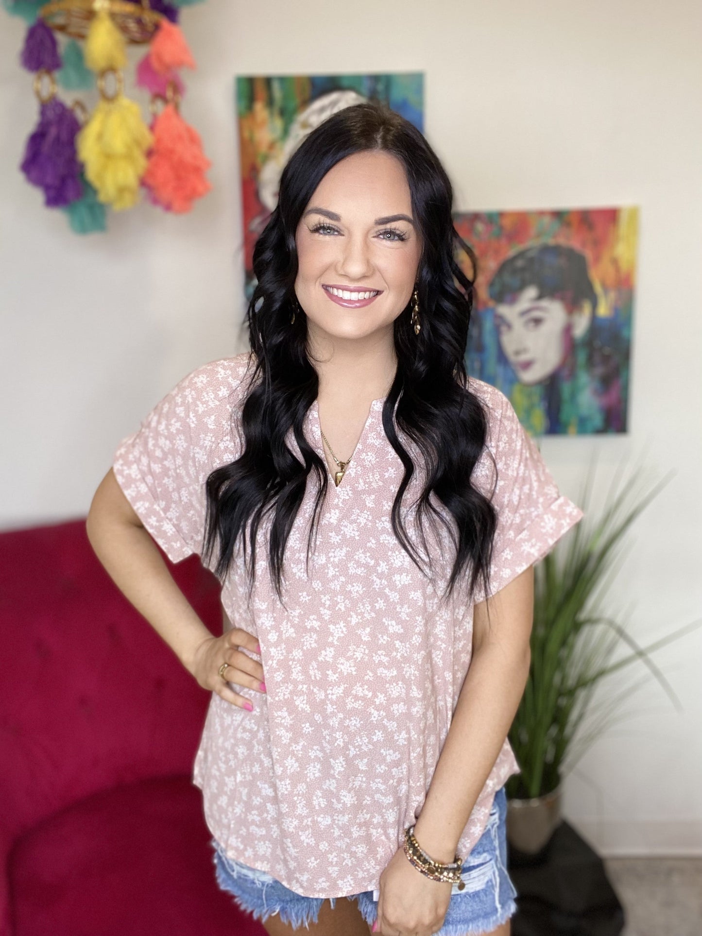 The Ditzy Floral Top in 2 Colors - All Sizes