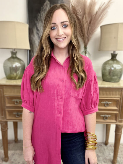 Puff Puff Button Tunic-5 Colors
