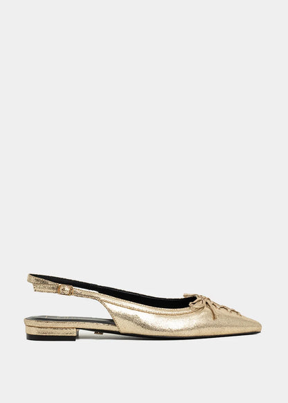 The Amy Slingback Flats in Gold