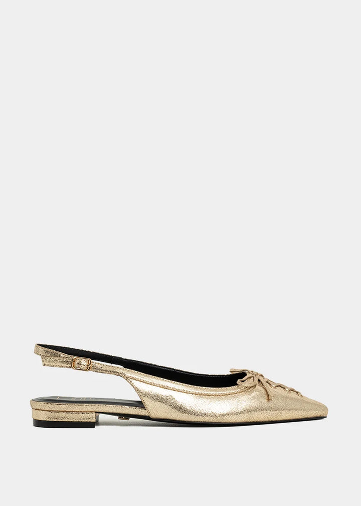 The Amy Slingback Flats in Gold